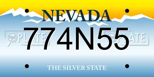774N55 Nevada License Plate