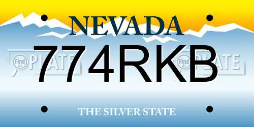 774RKB Nevada License Plate