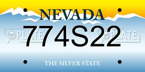 774S22 Nevada License Plate