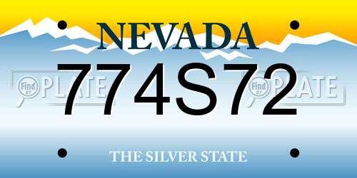 774S72 Nevada License Plate