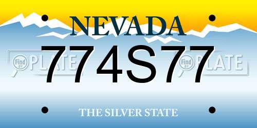 774S77 Nevada License Plate