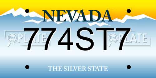 774ST7 Nevada License Plate