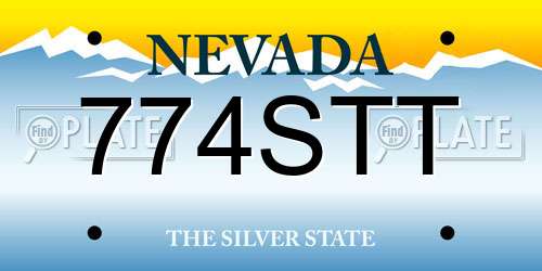 774STT Nevada License Plate