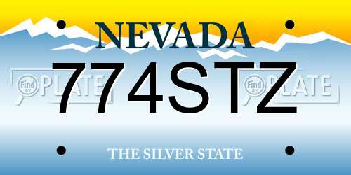 774STZ Nevada License Plate