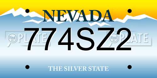 774SZ2 Nevada License Plate