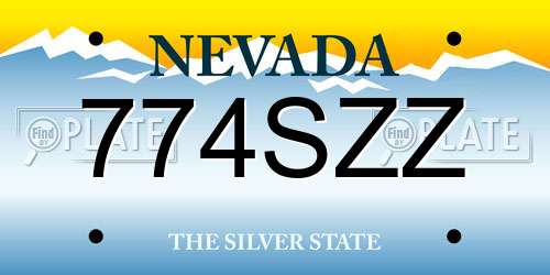 774SZZ Nevada License Plate