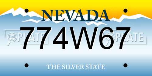774W67 Nevada License Plate