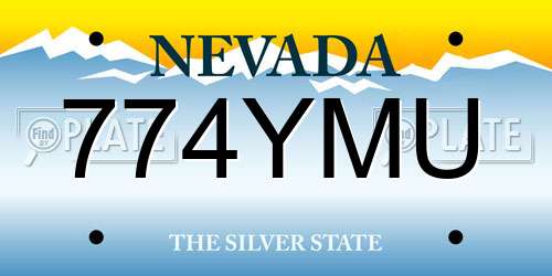 774YMU Nevada License Plate