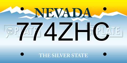 774ZHC Nevada License Plate