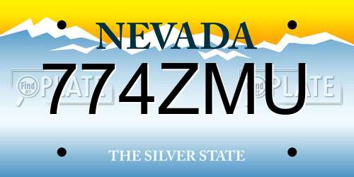 774ZMU Nevada License Plate