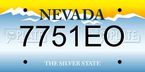 7751EO Nevada License Plate
