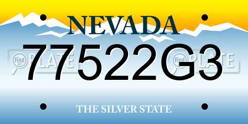 77522G3 Nevada License Plate