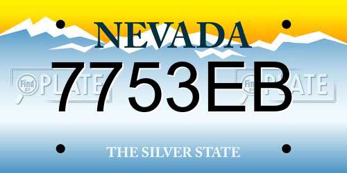 7753EB Nevada License Plate