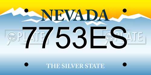 7753ES Nevada License Plate