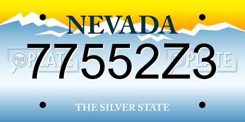 77552Z3 Nevada License Plate