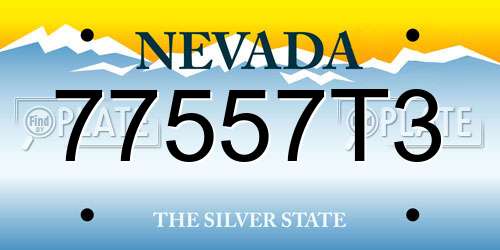 77557T3 Nevada License Plate