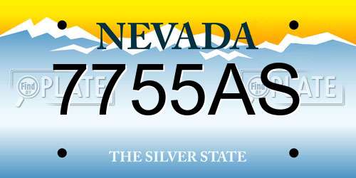 7755AS Nevada License Plate