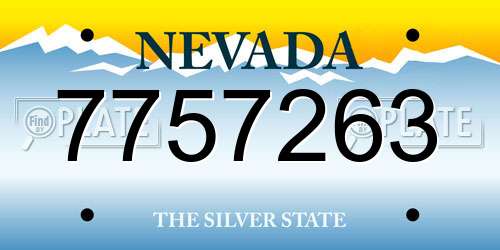 7757263 Nevada License Plate