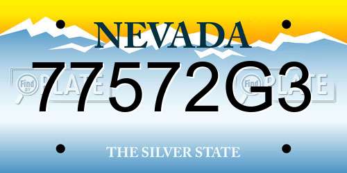 77572G3 Nevada License Plate