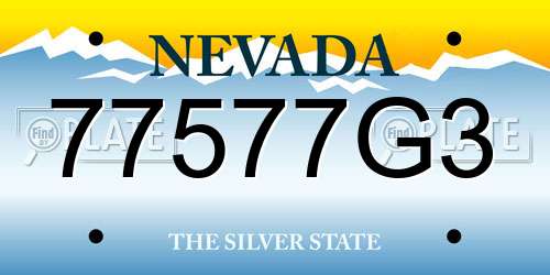 77577G3 Nevada License Plate