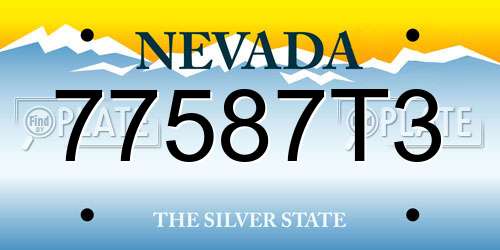 77587T3 Nevada License Plate