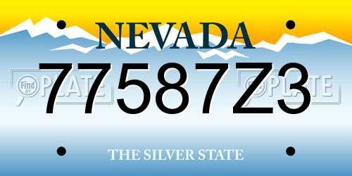 77587Z3 Nevada License Plate