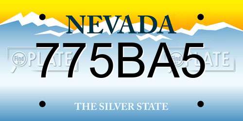 775BA5 Nevada License Plate