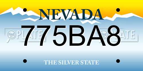 775BA8 Nevada License Plate