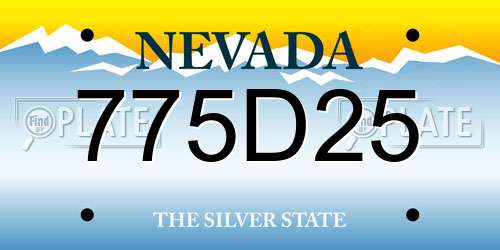 775D25 Nevada License Plate