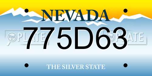 775D63 Nevada License Plate