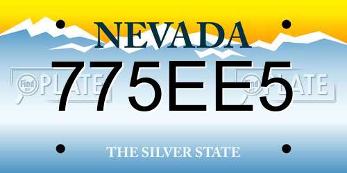 775EE5 Nevada License Plate
