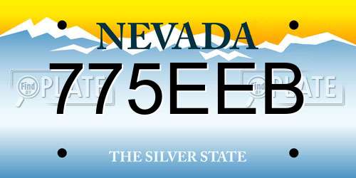 775EEB Nevada License Plate