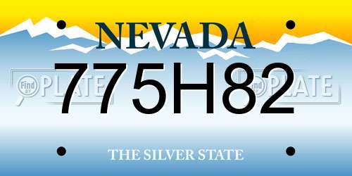 775H82 Nevada License Plate
