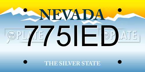 775IED Nevada License Plate