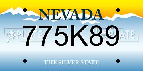 775K89 Nevada License Plate