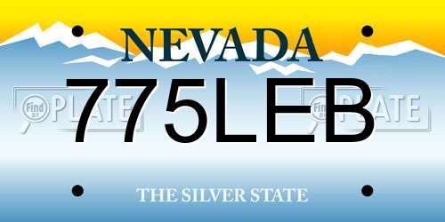 775LEB Nevada License Plate