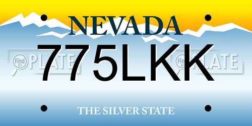 775LKK Nevada License Plate