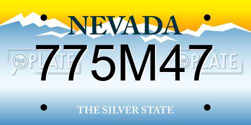 775M47 Nevada License Plate