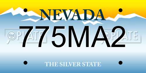 775MA2 Nevada License Plate