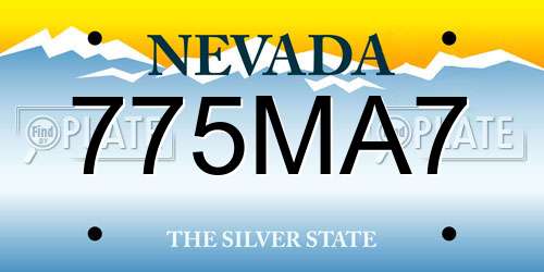 775MA7 Nevada License Plate