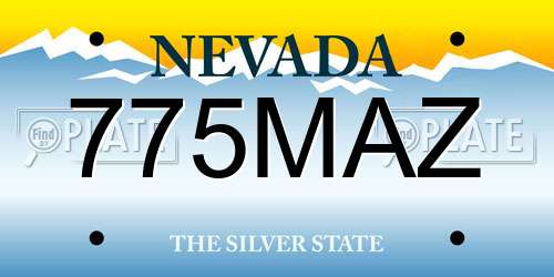 775MAZ Nevada License Plate