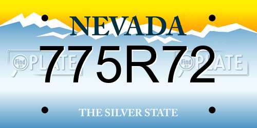 775R72 Nevada License Plate
