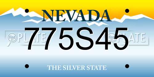775S45 Nevada License Plate