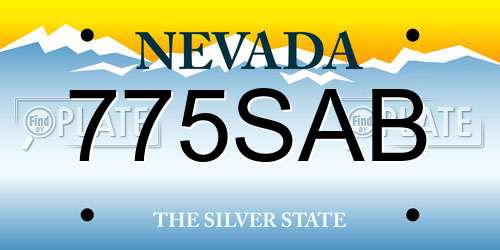 775SAB Nevada License Plate