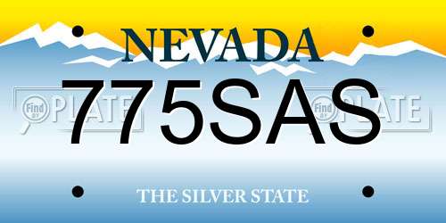 775SAS Nevada License Plate