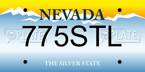 775STL Nevada License Plate