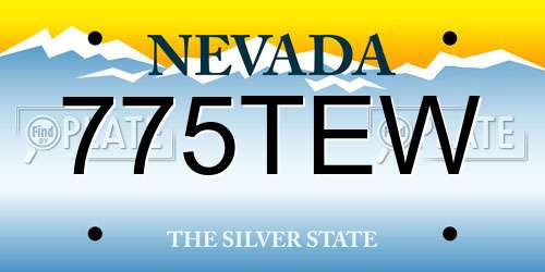 775TEW Nevada License Plate