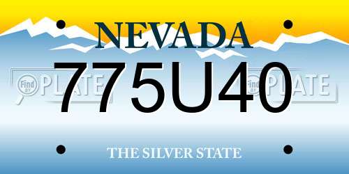 775U40 Nevada License Plate