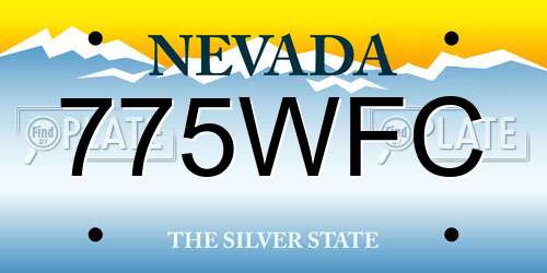 775WFC Nevada License Plate