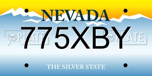 775XBY Nevada License Plate